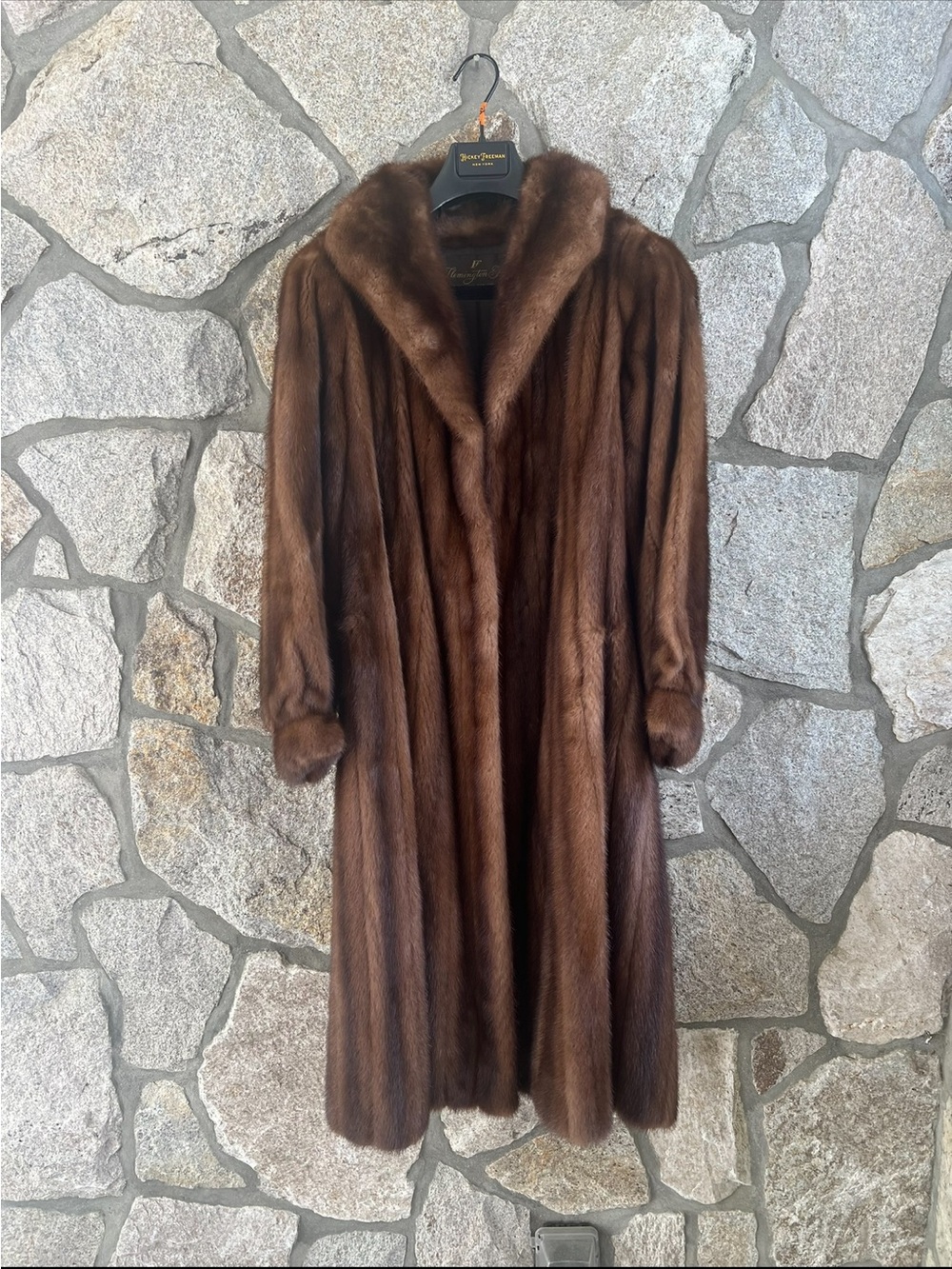 Classic Brown Full-Length Fur Coat -